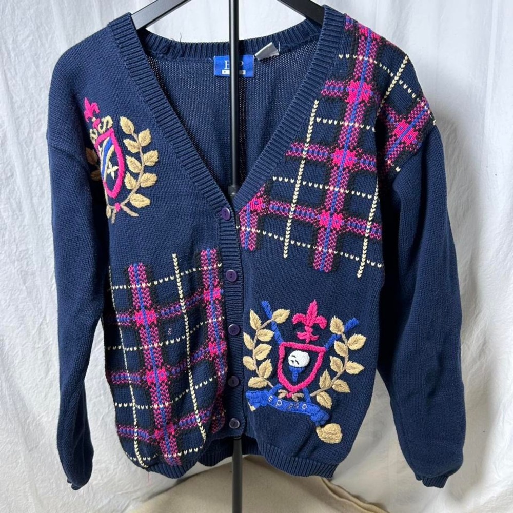 Vtg‎ EP PRO Evan PICONE CARDIGAN Sweater Golf womens VINTAGE medium